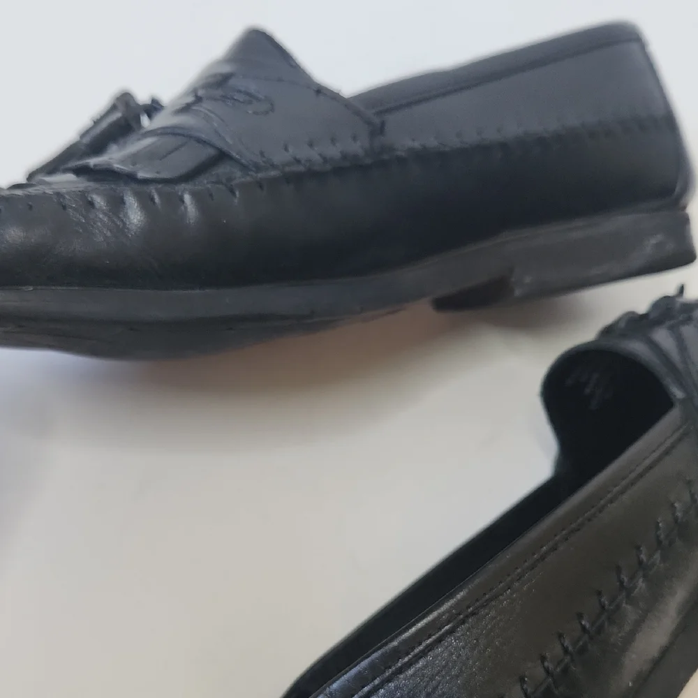 Dr. Scholl's Men's Black Leather Slip-On Loafers Size 9